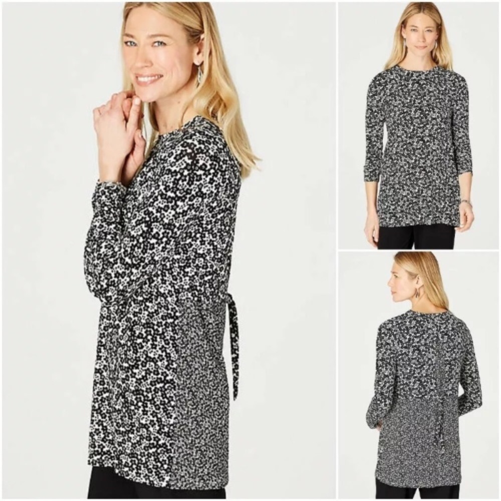 J jill Wearever collection floral tie back top